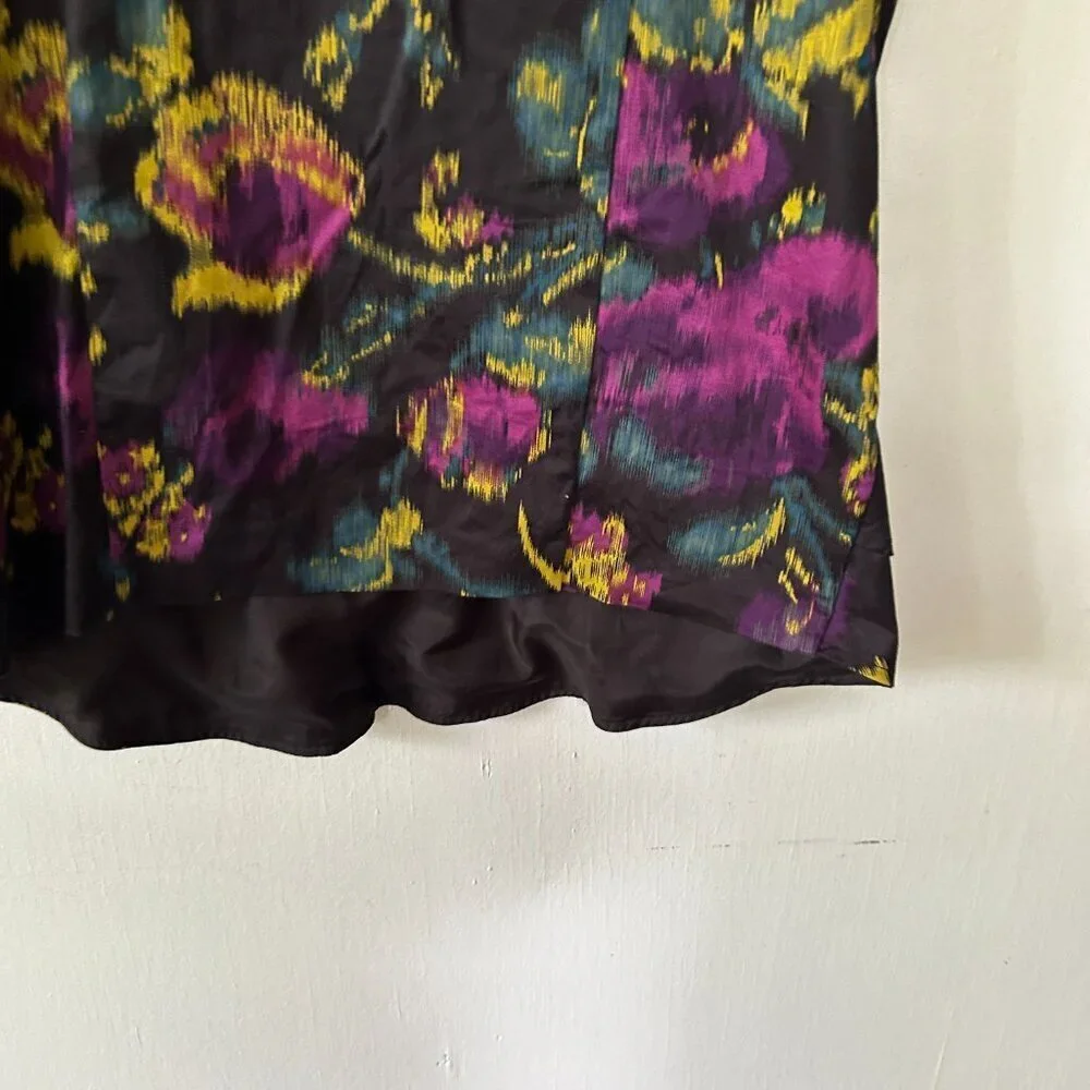 Torrid Tulip Skirt Womens Size 18 Black Floral‎ Dark Cottagecore Fairy Grunge